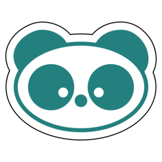 Small Eyed Panda Sticker (Turquoise)
